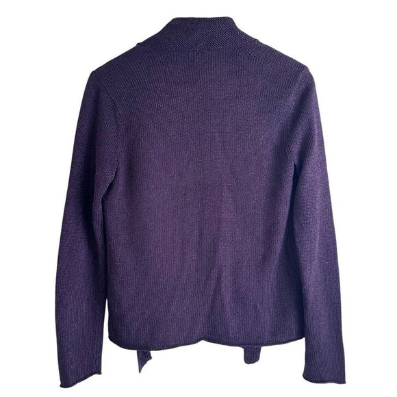 Eileen Fisher Silk Blend Purple Open Cardigan Sweater Size Small - Picture 2 of 6